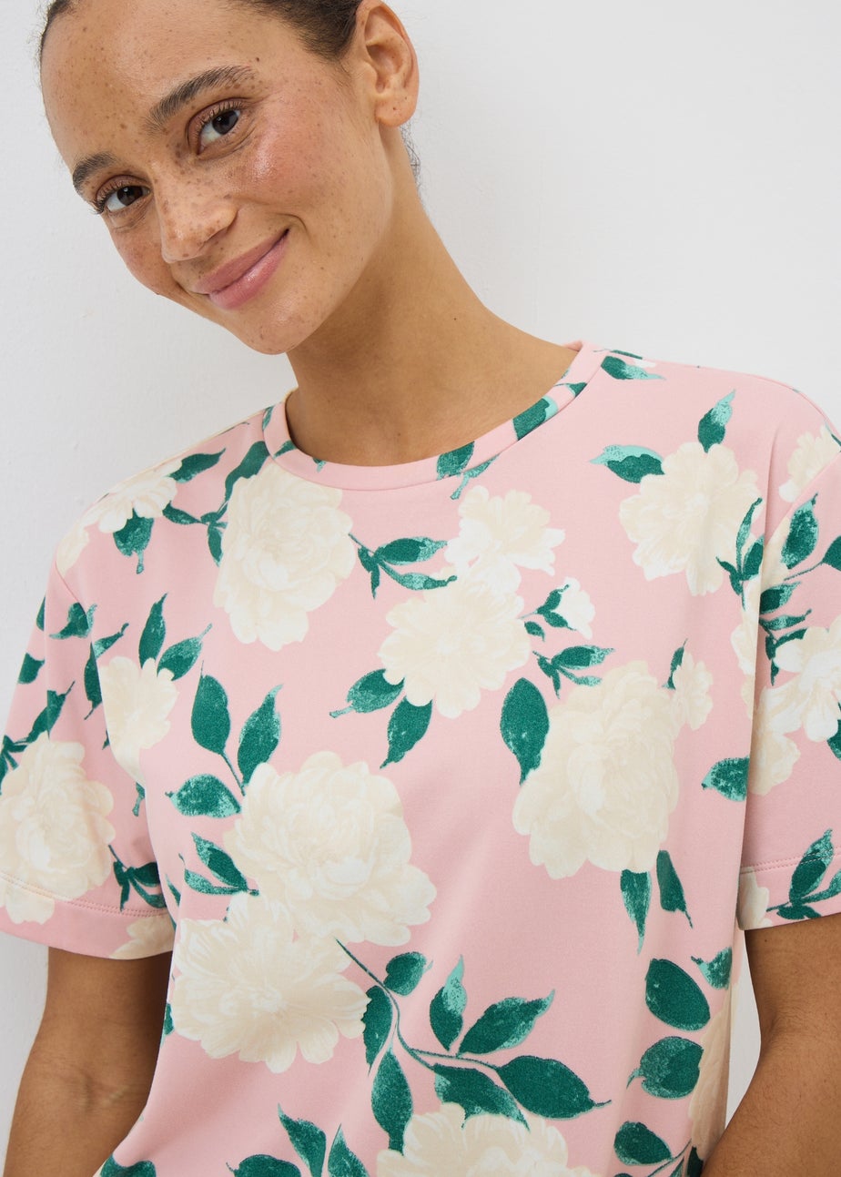 Pink Iris Floral Long Pyjama Set