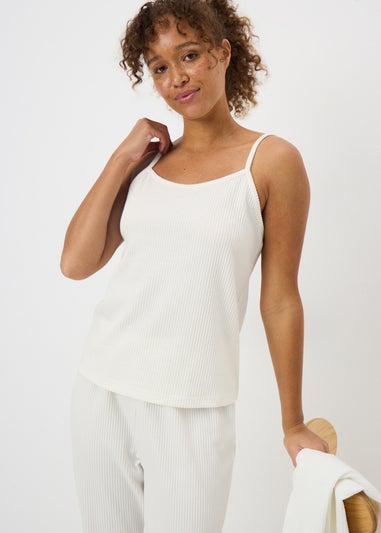 3 Piece Cream Ribbed Lounge Set