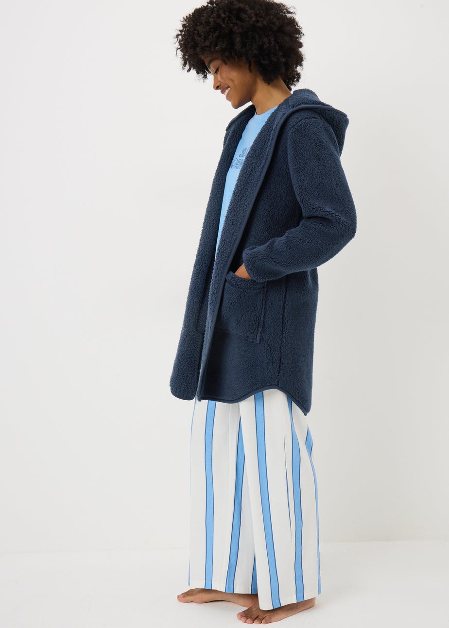 Navy Fleece Cardigan