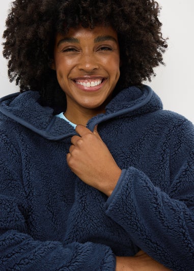 Navy Fleece Cardigan