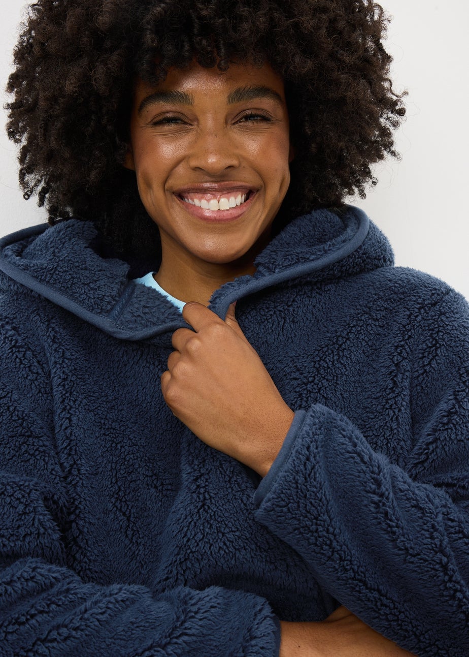 Navy Fleece Cardigan