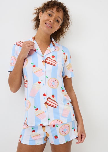 Blue Sweer Treats Traditional Pyjama Set