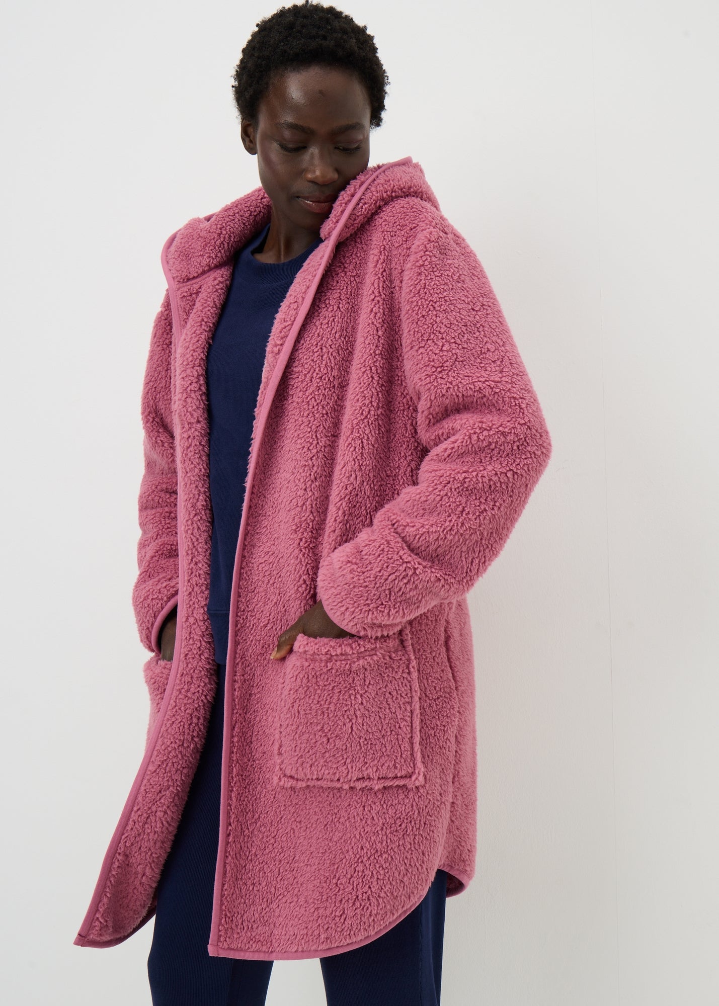 Pink Fleece Lounge Cardigan - Matalan