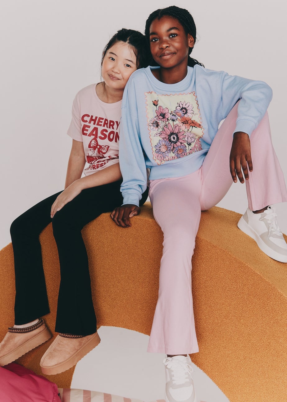 Girls Blue Floral Graphic Sweatshirt (7-15yrs)