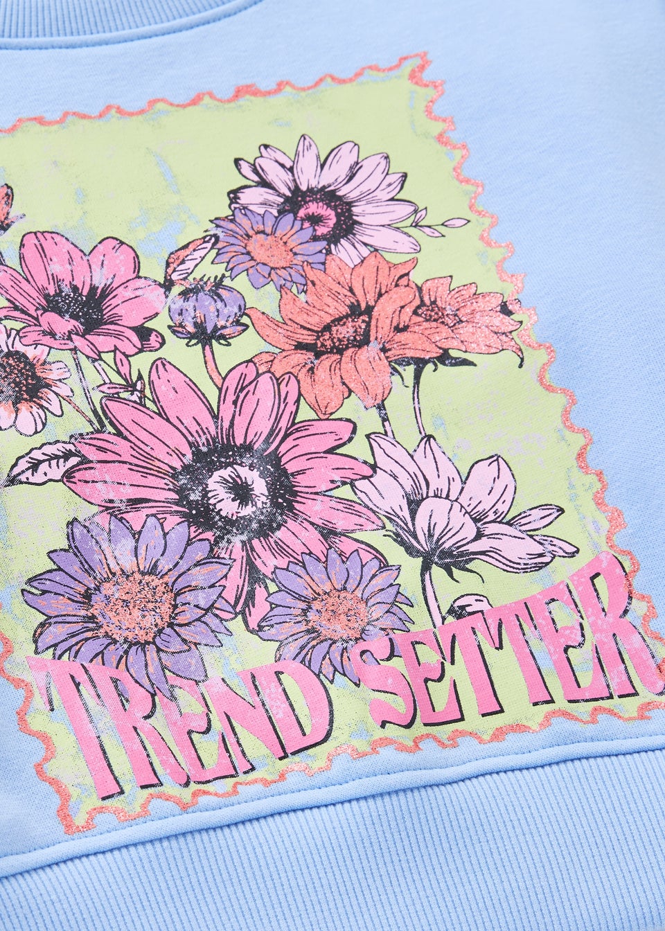 Girls Blue Floral Graphic Sweatshirt (7-15yrs)