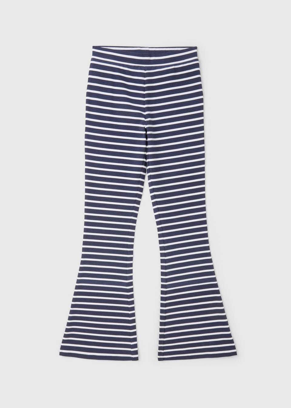 Girls Navy Stripe Flare Leggings (7-15yrs)