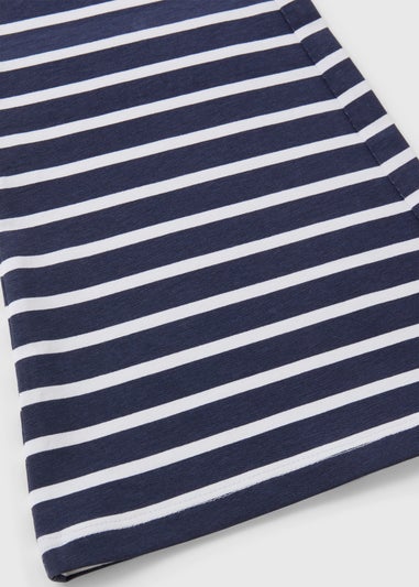 Girls Navy Stripe Flare Leggings (7-15yrs)