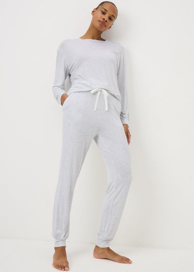 Grey Cuffed Lounge Pyjama Bottoms