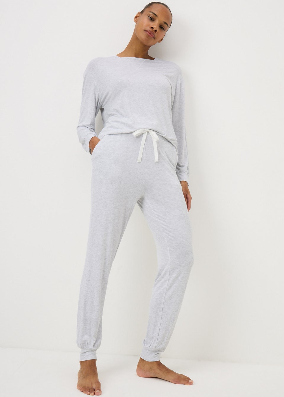 Grey Cuffed Lounge Pyjama Bottoms