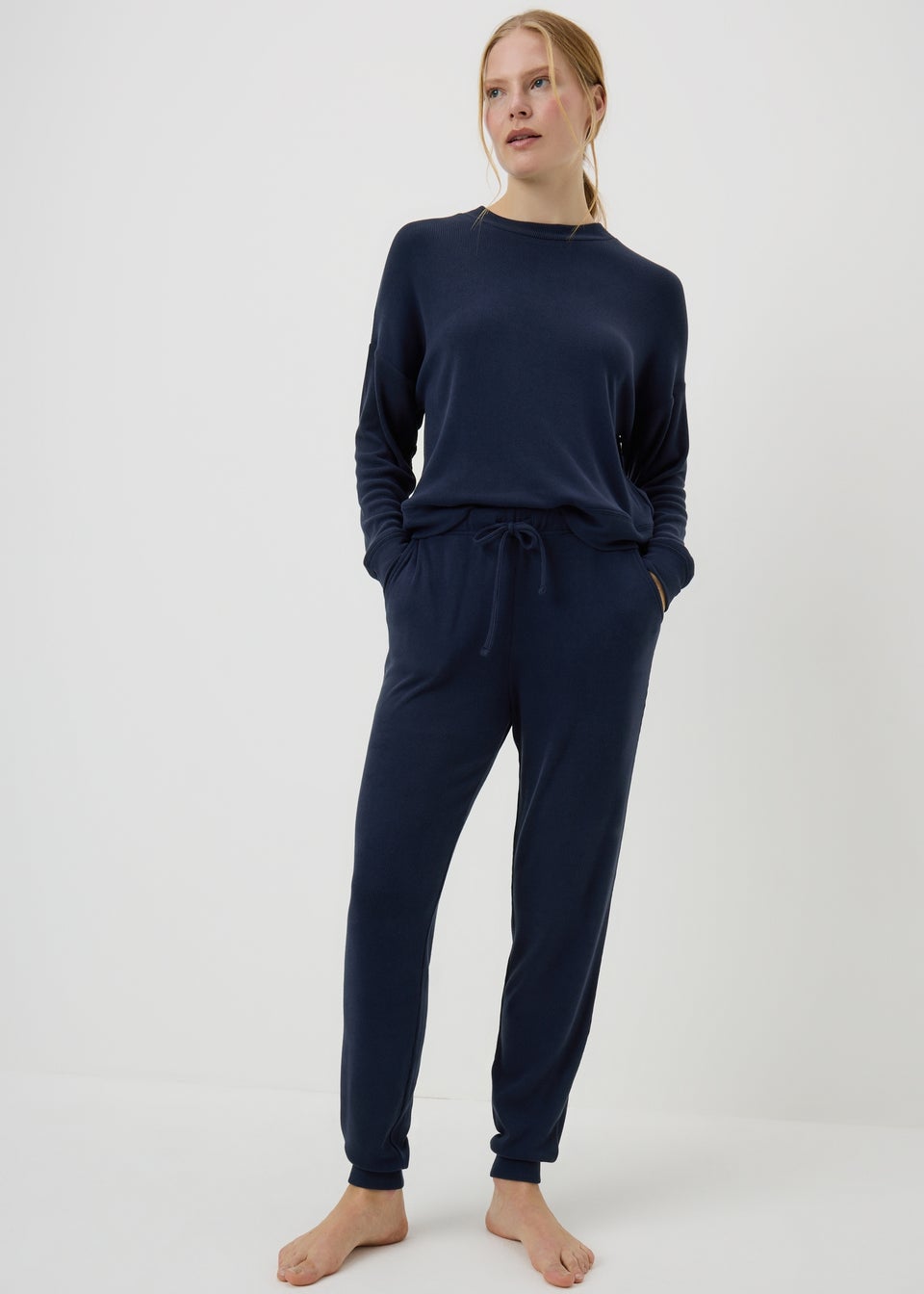 Navy Cuffed Lounge Set