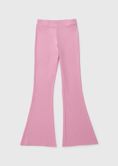 Girls Pink Flare Leggings (7-15yrs)