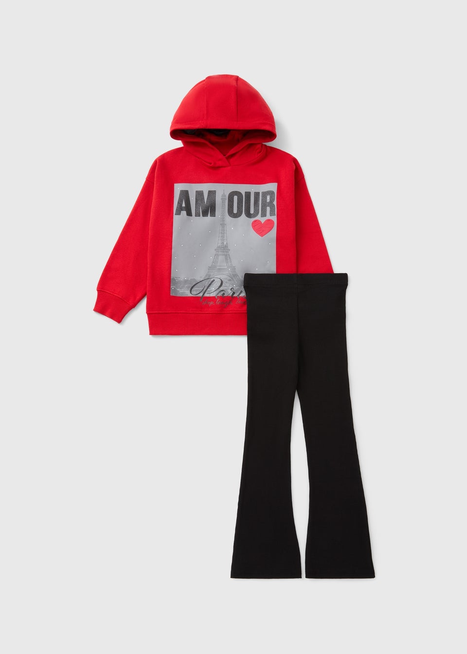 Girls Red Amour Hoodie & Legging Set (7-15yrs)