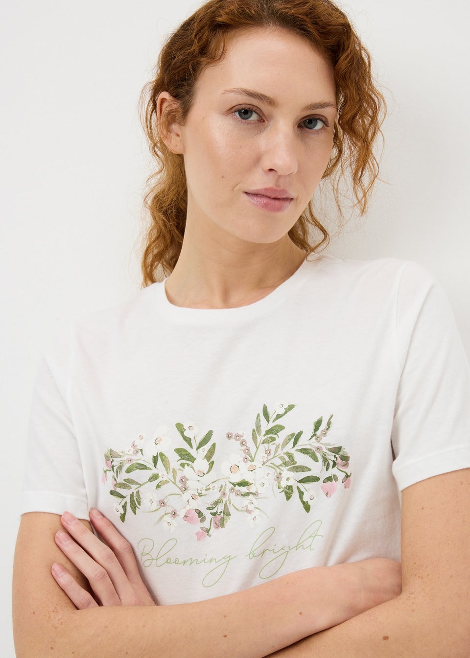 Green Floral Cuffed Pyjama Set