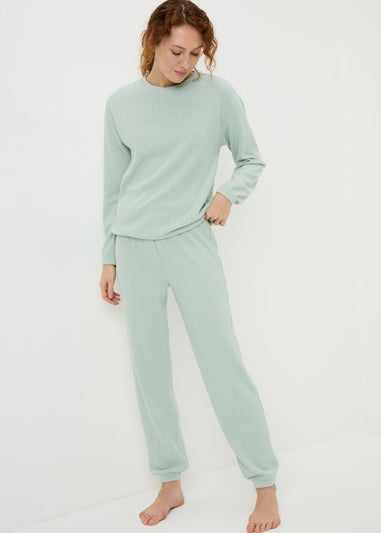 Green Waffle Cuff Lounge Set