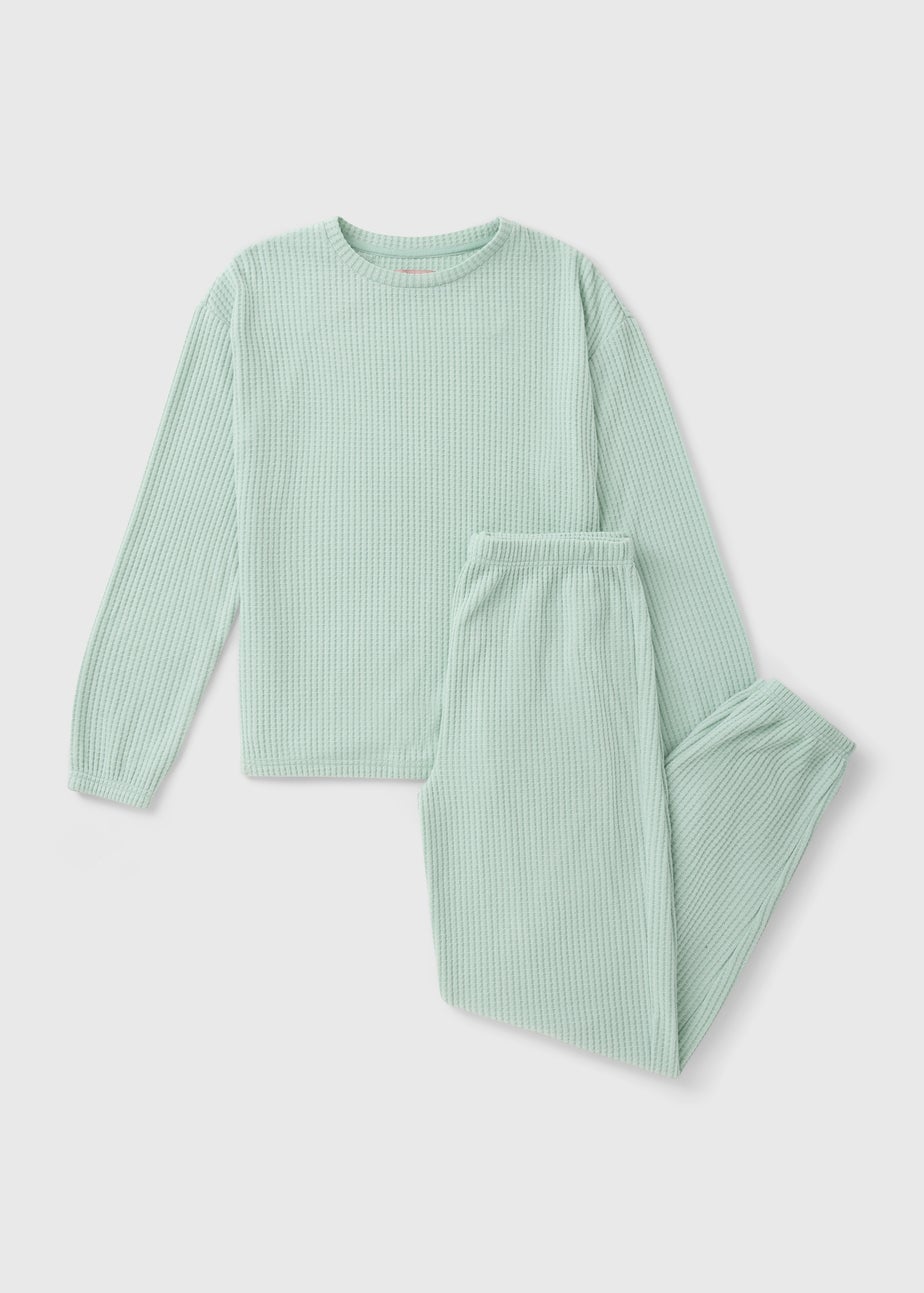 Green Waffle Cuff Lounge Set