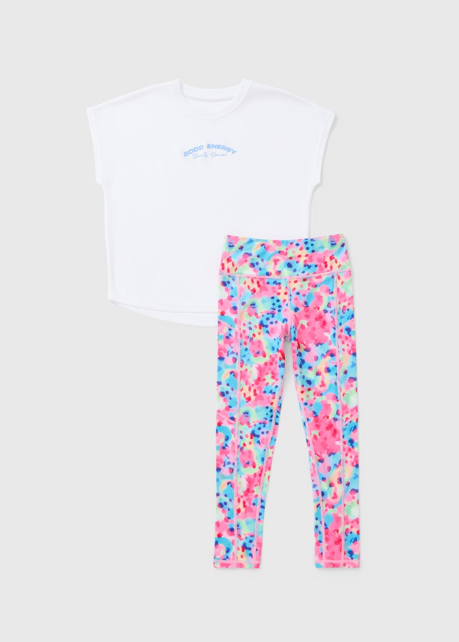 Souluxe Girls Multicolour Sports Top & Legging Set (7-15yrs)