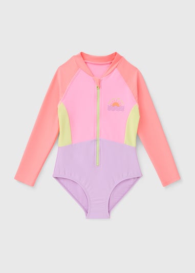 Girls Multicolour Long Sleeve Swimsuit (6-15yrs)