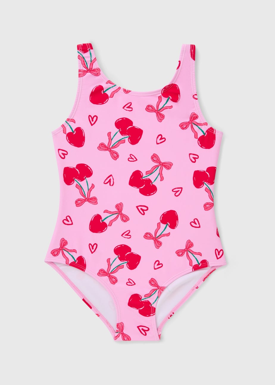 Girls Pink Cherry Swimsuit (6-15yrs)