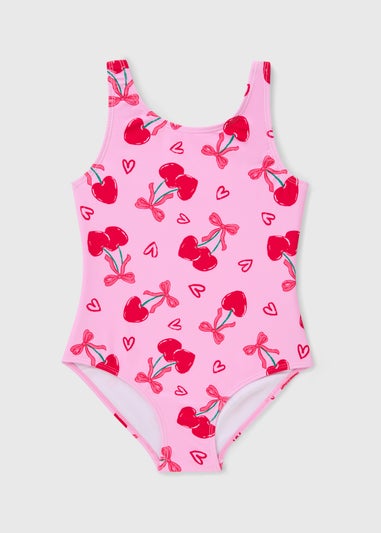 Girls Pink Cherry Swimsuit (6-15yrs)