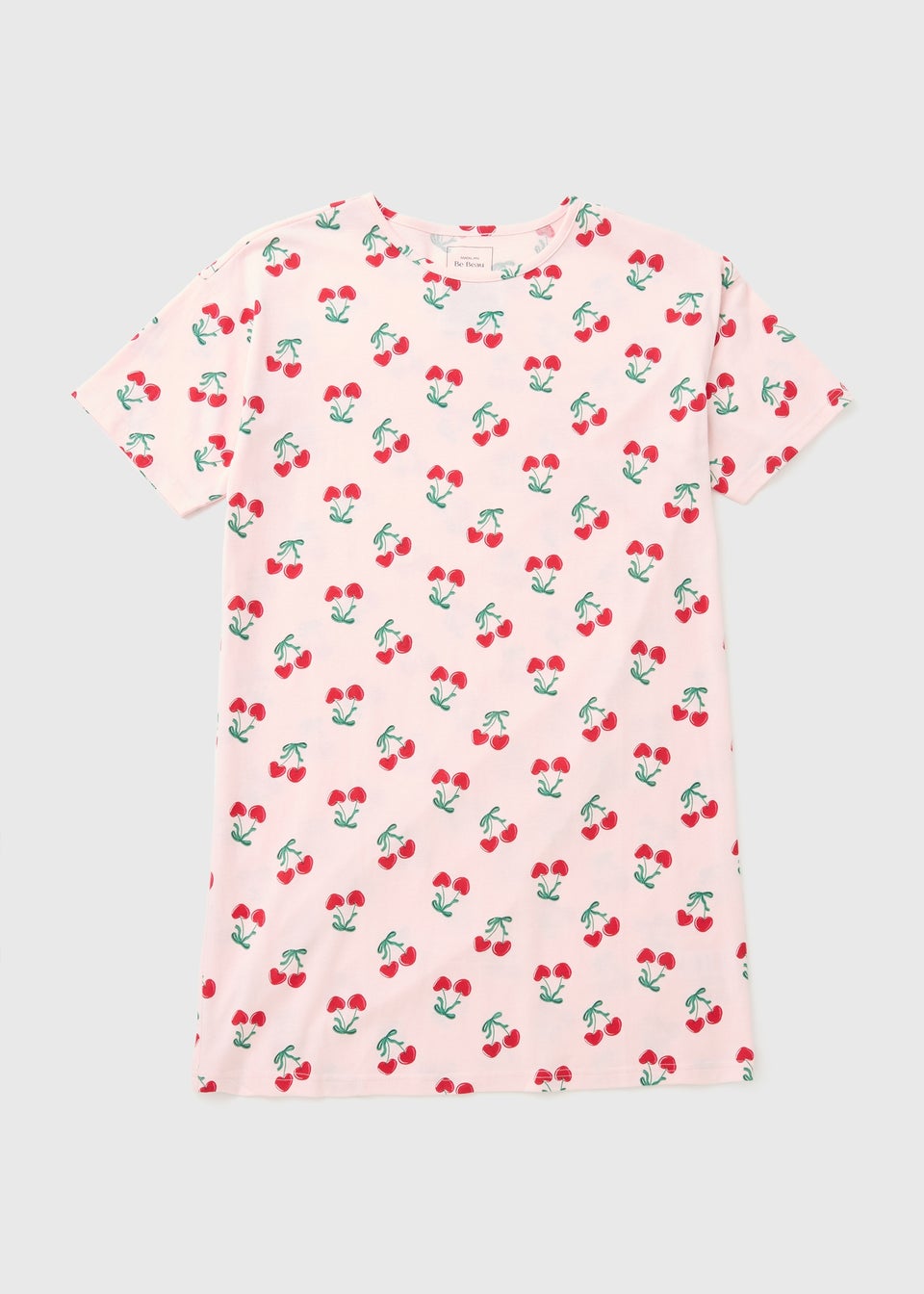 Pink Cherry Print T-Shirt Nightie