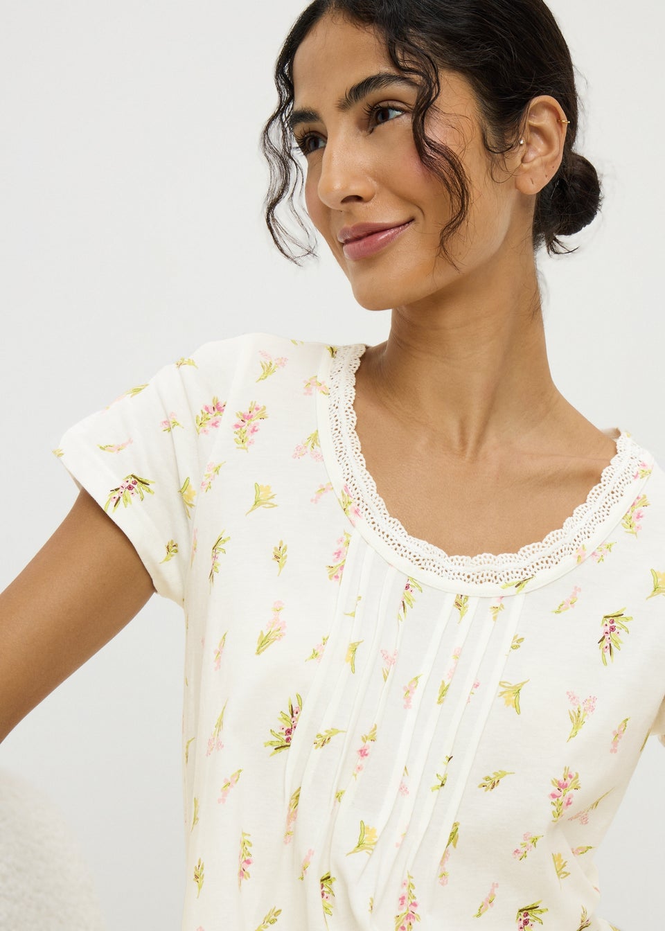 Cream Floral Lace Nightie