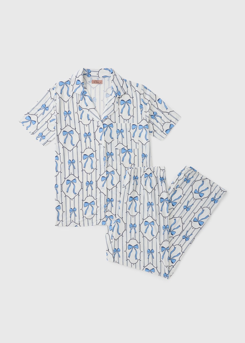 Blue Bow Design Pyjama Set