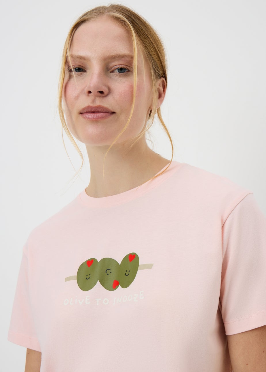 Pink Olive Cuffed Pyjama Set