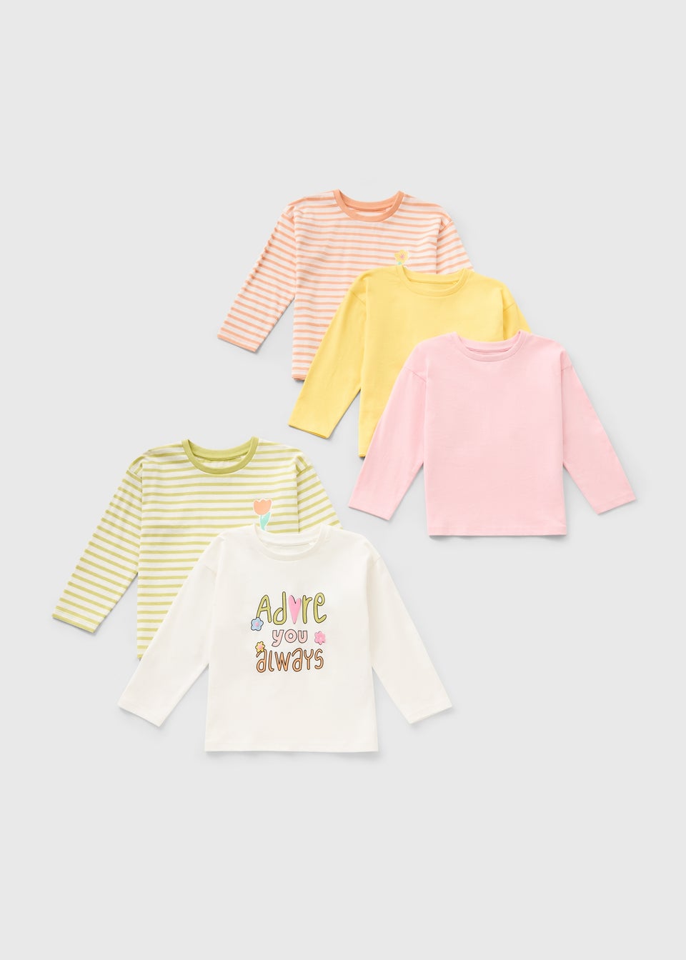 Girls 5 Pack Adore You Tops (1-7 Years)
