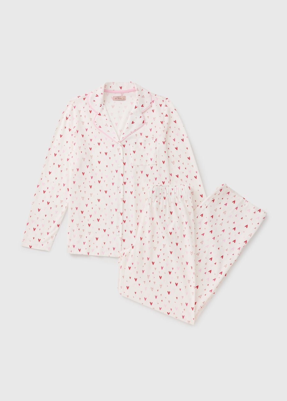 White Cuffed Bow Pyjama Set