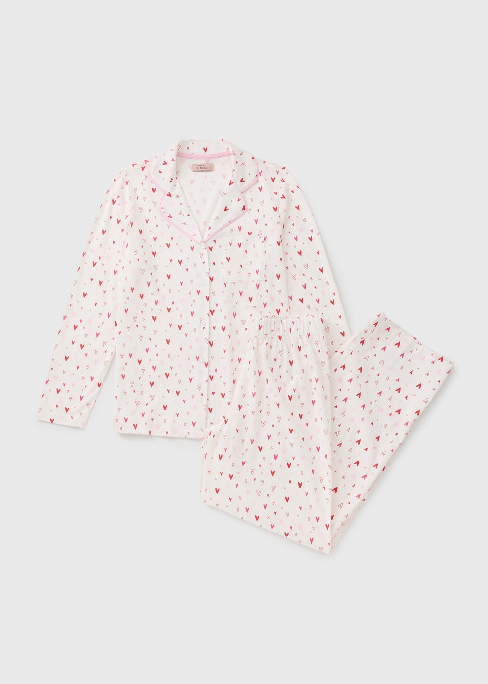 White Cuffed Bow Pyjama Set