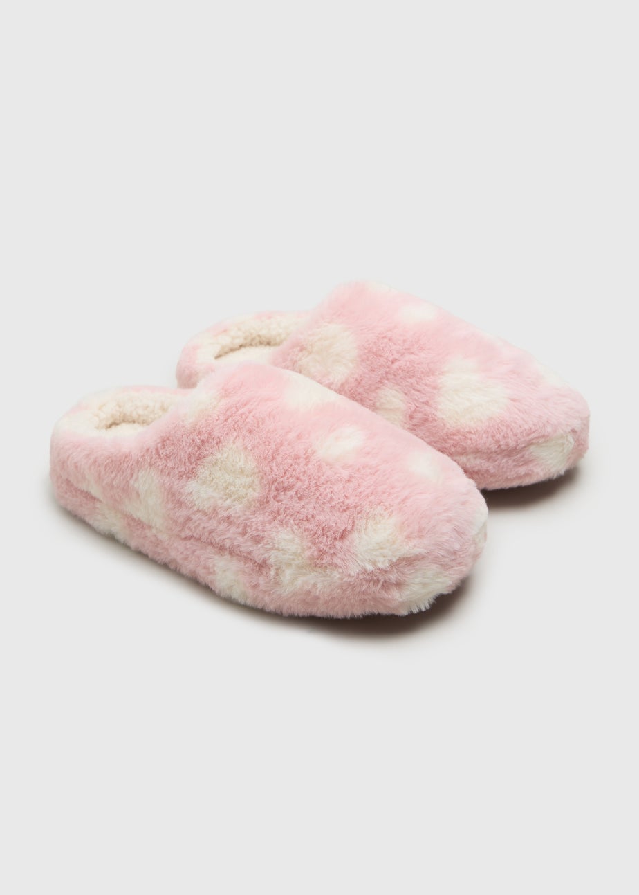 Pink Heart Mule Slippers