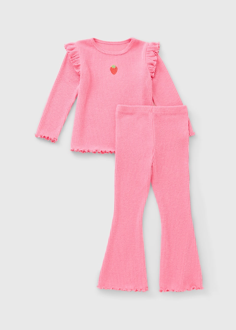 Girls Pink Strawberry Flare Set (1-7 Years)