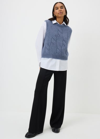 Denim Blue Cable Vest