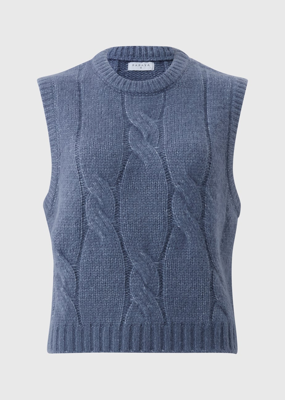 Denim Blue Cable Vest
