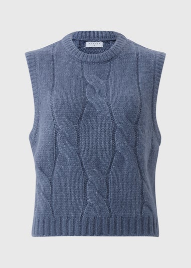 Denim Blue Cable Vest