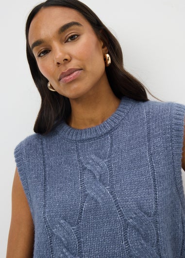 Denim Blue Cable Vest