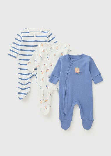 3 Pack Baby Layette Sleepsuits (0-12 Mnths)
