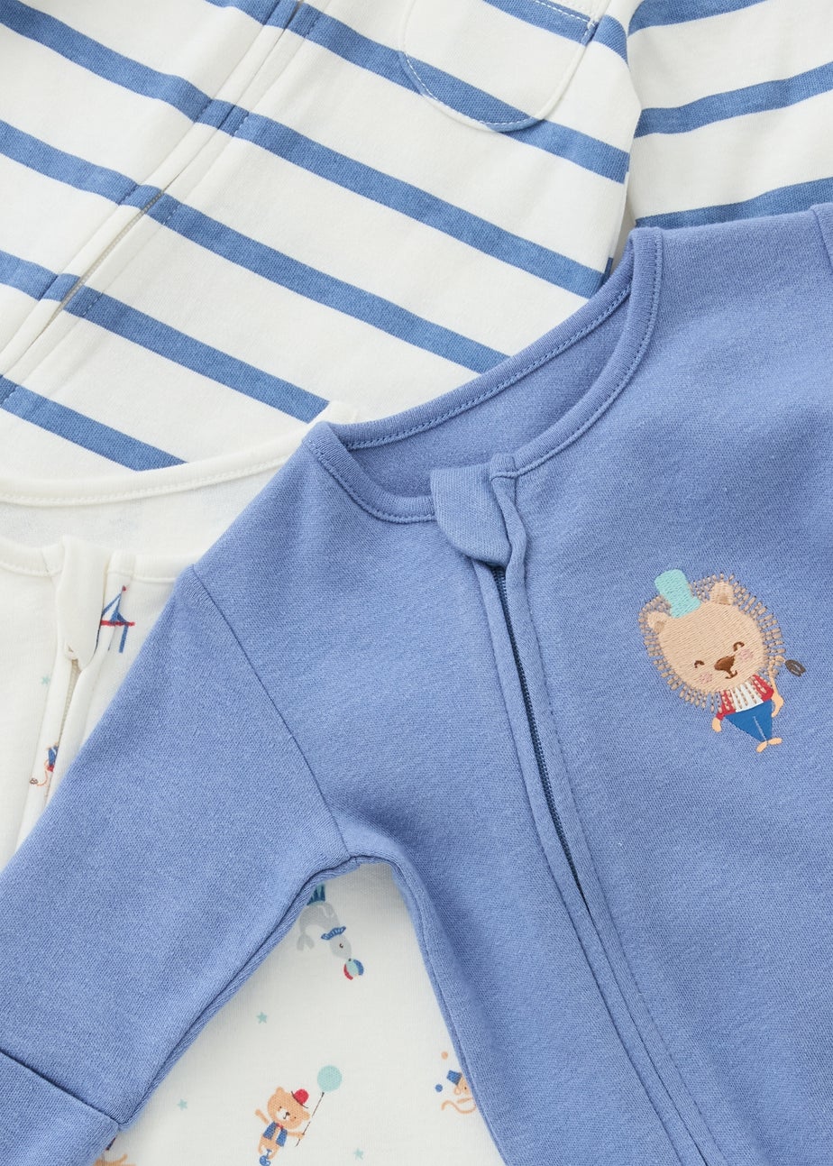 3 Pack Baby Layette Sleepsuits (0-12 Mnths)