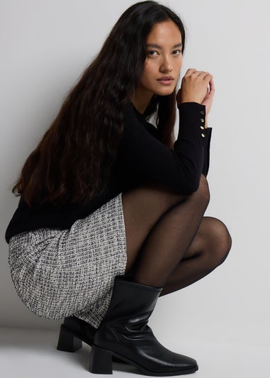 Et Vous Grey Textured Ponte Mini Skirt