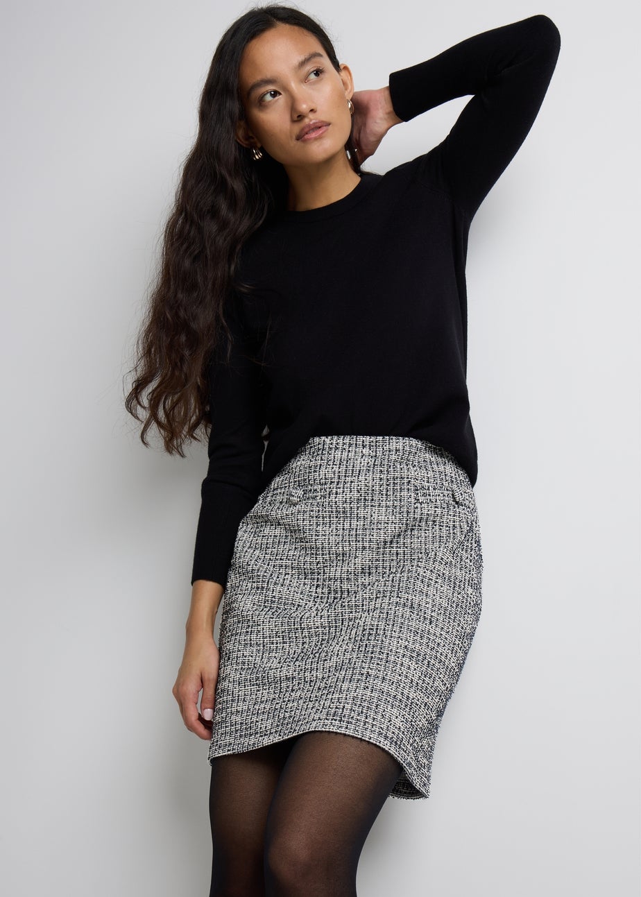 Et Vous Grey Textured Ponte Mini Skirt