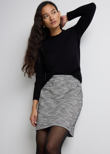Et Vous Grey Textured Ponte Mini Skirt