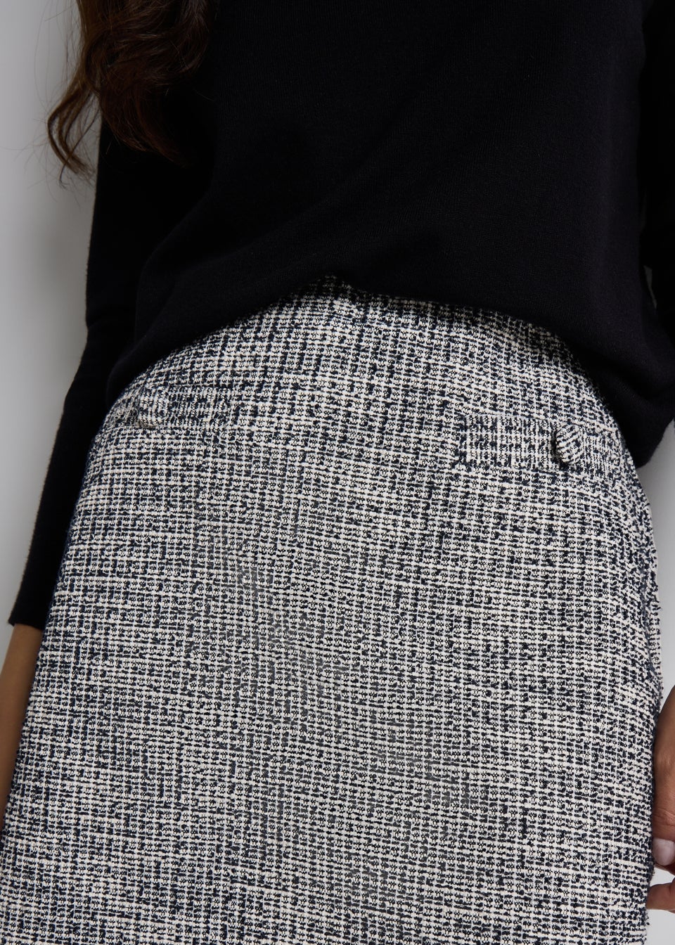 Et Vous Grey Textured Ponte Mini Skirt