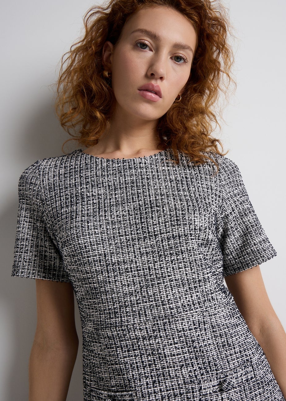 Et Vous Grey Textured Ponte Dress