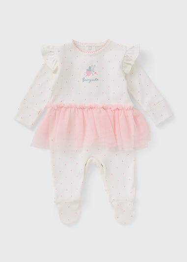 Baby Pink Mouse Tutu Sleepsuit (Newborn-12mths)
