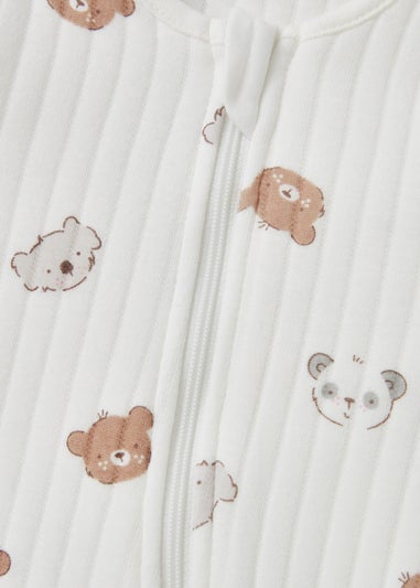 Baby White Bear Wadded Sleepsuit (Newbron-12mths)
