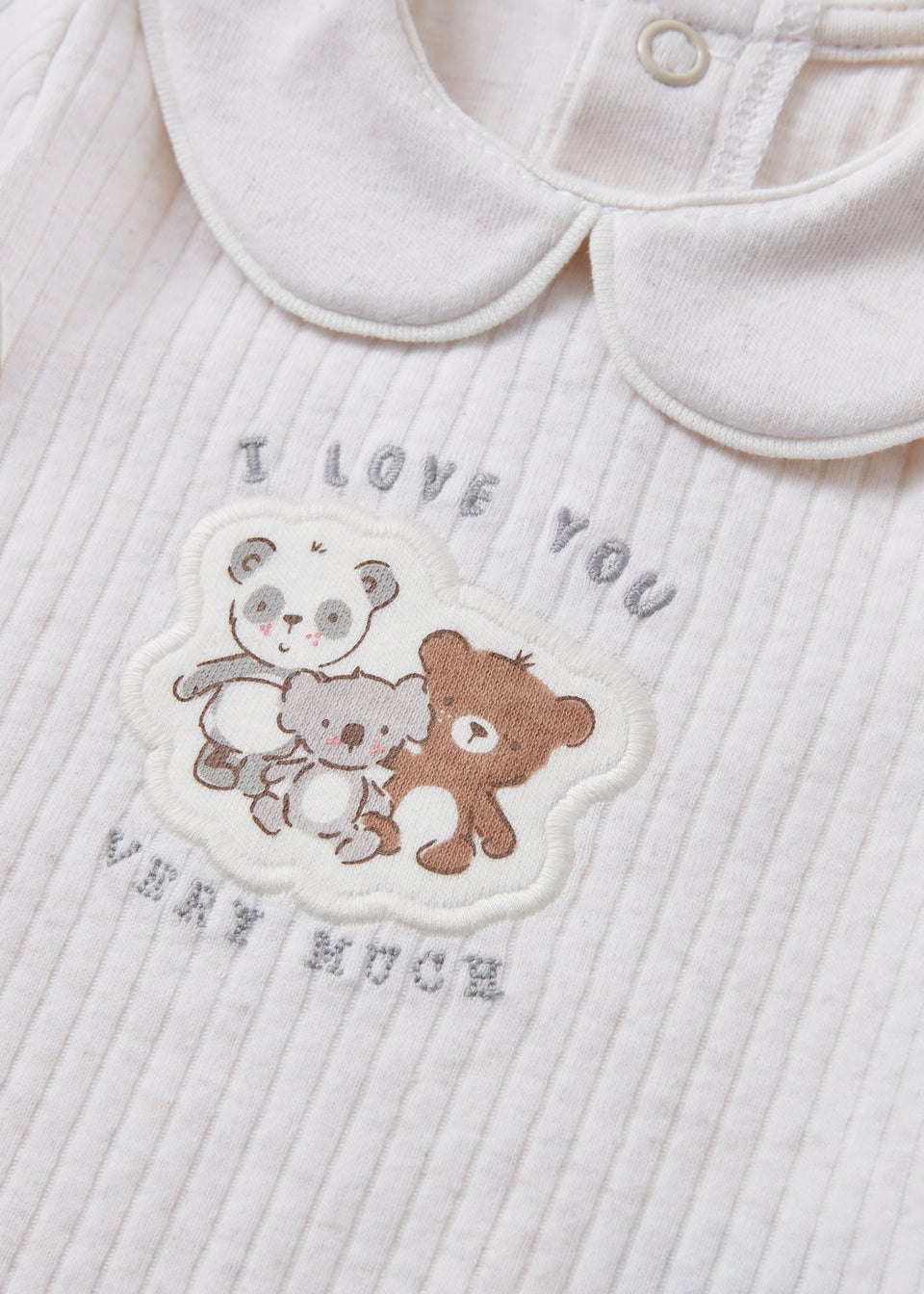 2 Piece Baby Grey Bear Ribbed Top & Legging Set (Newborn-12mths)