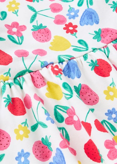 Girls Cream Floral Sweater Dress (1-7yrs)