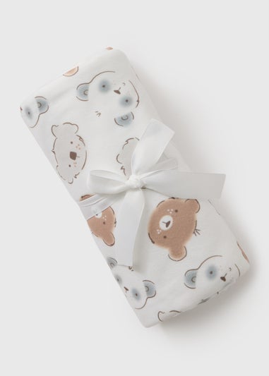 Baby White Bear Print Blanket