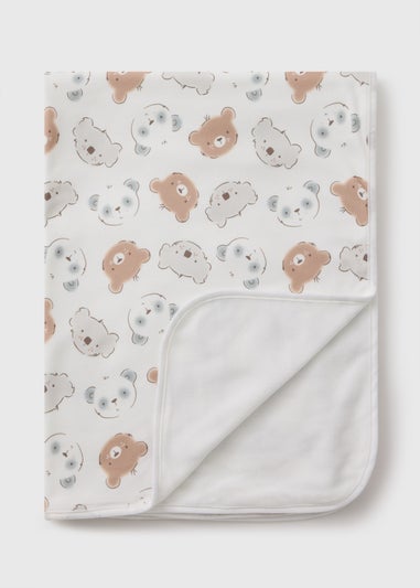 Baby White Bear Print Blanket