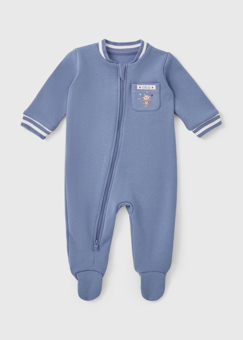 Baby Blue Preppy Sleepsuit (Newborn-12mths)
